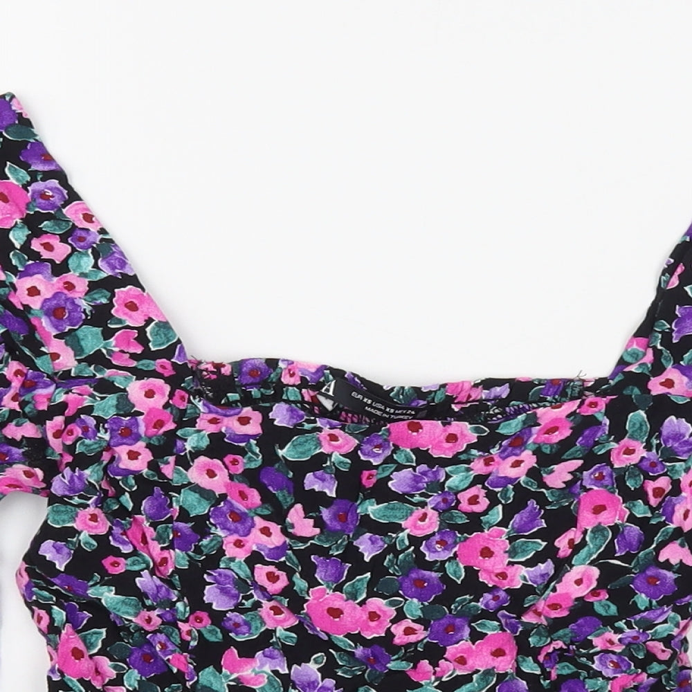 Womens UK Size XS Zara Purple Basic Blouse