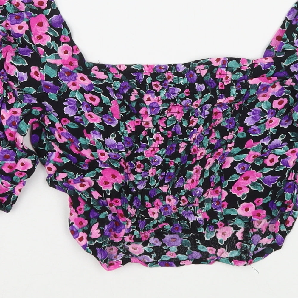 Womens UK Size XS Zara Purple Basic Blouse