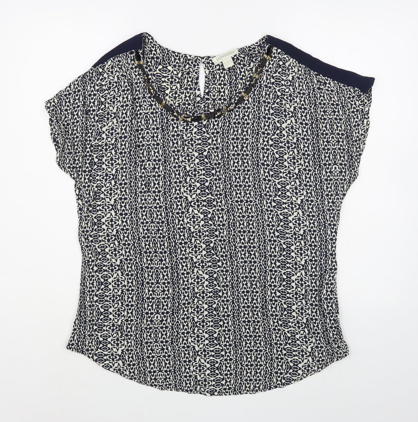 Womens UK Size 14 Monsoon Blue Basic Blouse