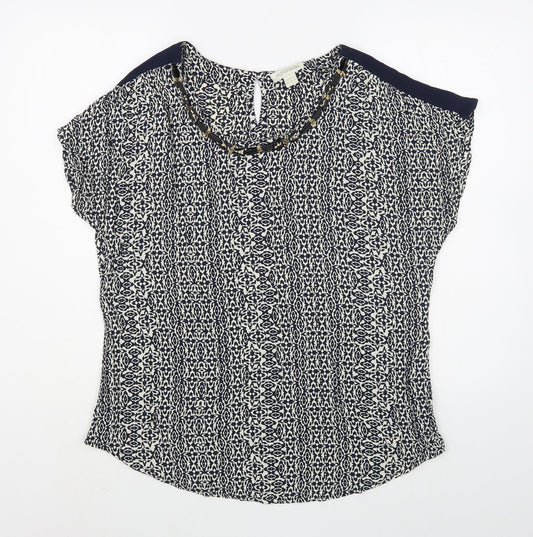 Womens UK Size 14 Monsoon Blue Basic Blouse