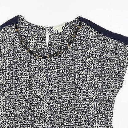 Womens UK Size 14 Monsoon Blue Basic Blouse