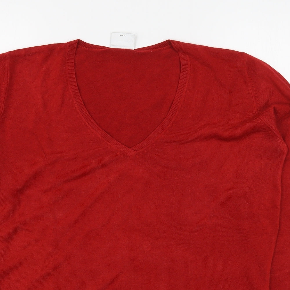 Womens UK Size 14 NEXT Red Pullover Jumper