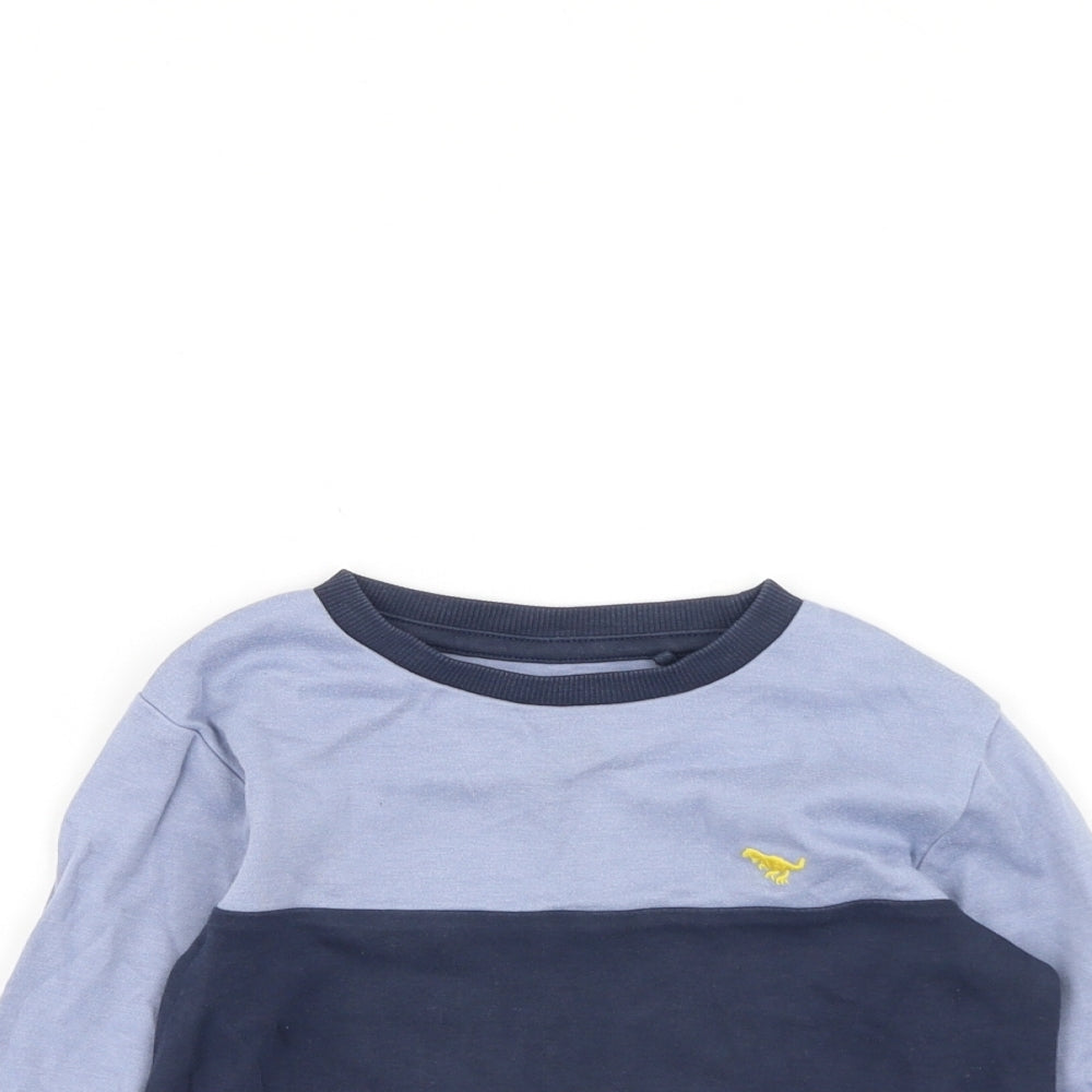Close-up detail of Next boys’ multicoloured cotton basic casual, size 2-3, years round neck