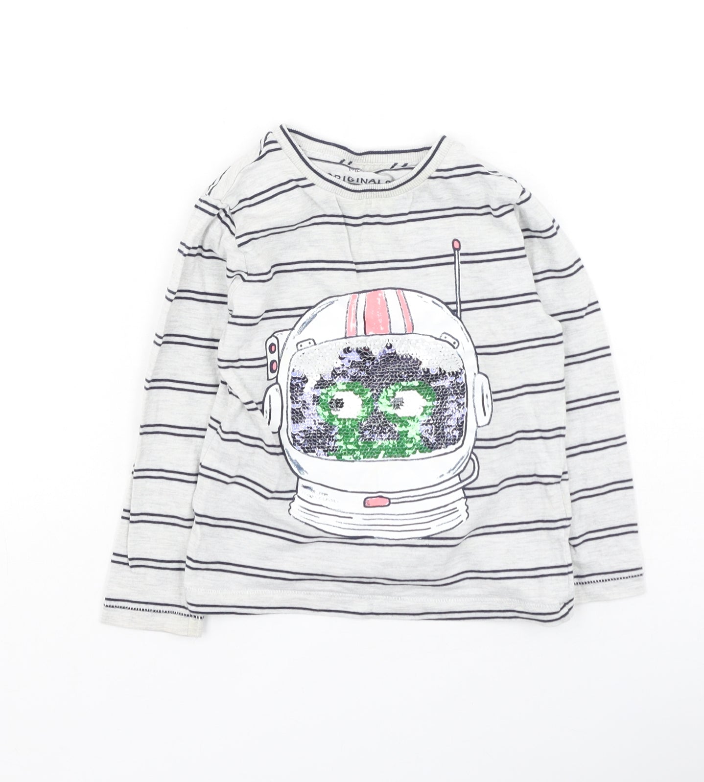 Marks and Spencer Boys Multicoloured  Cotton Basic Casual Size 2-3 Years Round Neck  - robot