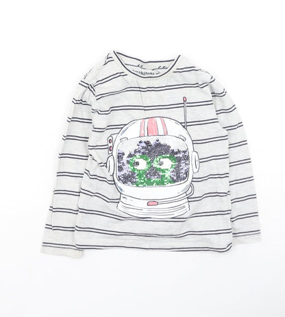 Marks and Spencer Boys Multicoloured  Cotton Basic Casual Size 2-3 Years Round Neck  - robot