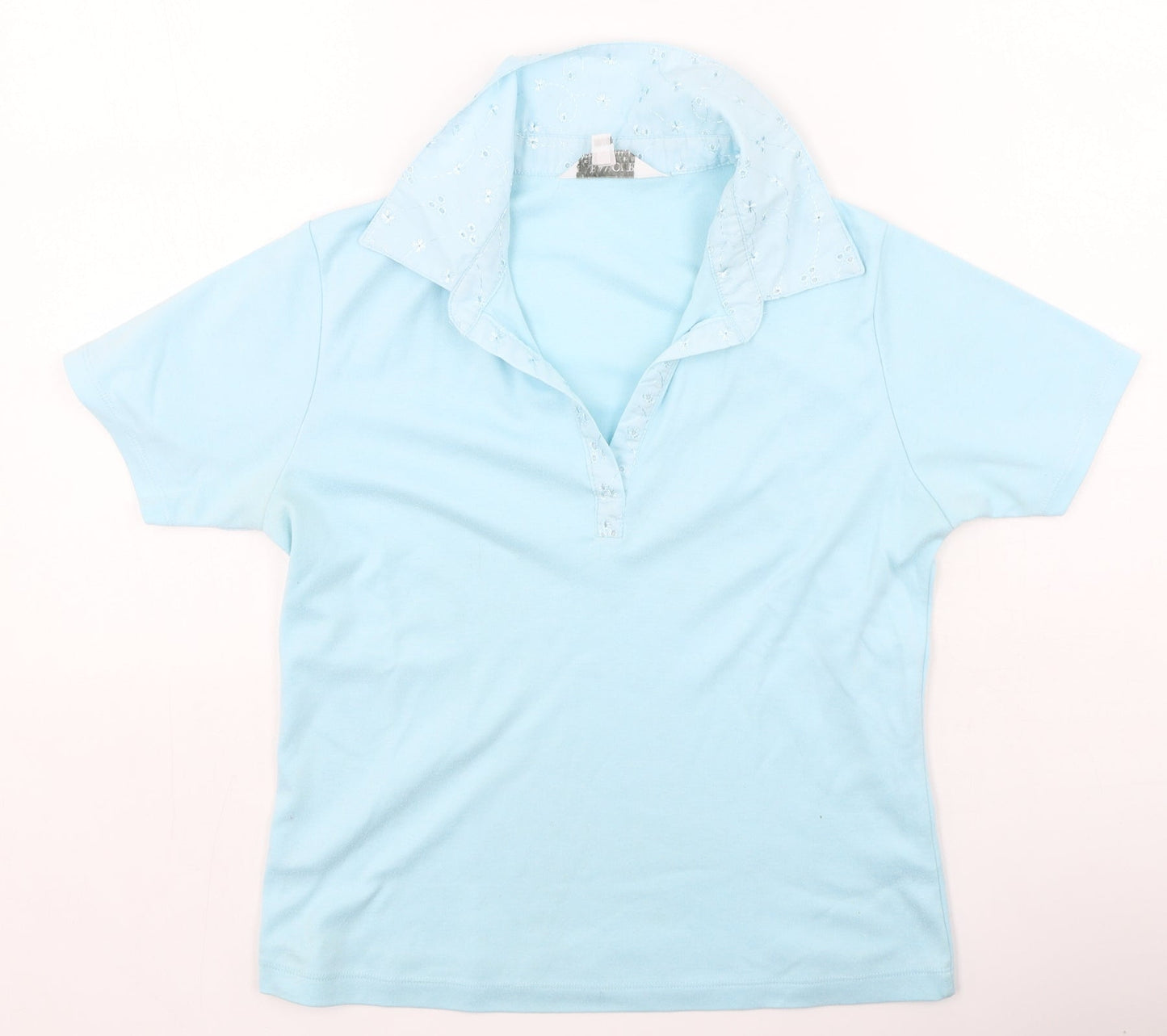 Paramount Womens Blue  Polyester Basic T-Shirt Size M V-Neck
