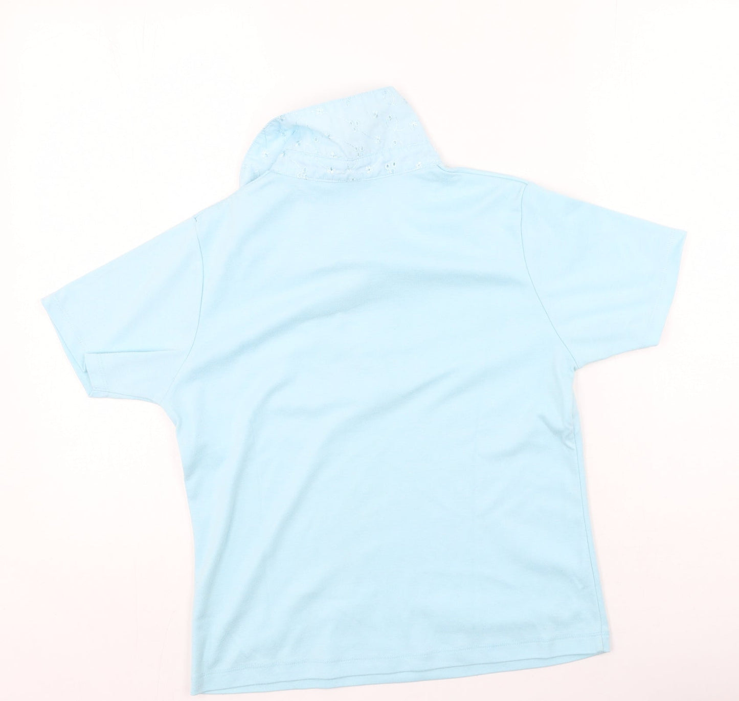 Paramount Womens Blue  Polyester Basic T-Shirt Size M V-Neck