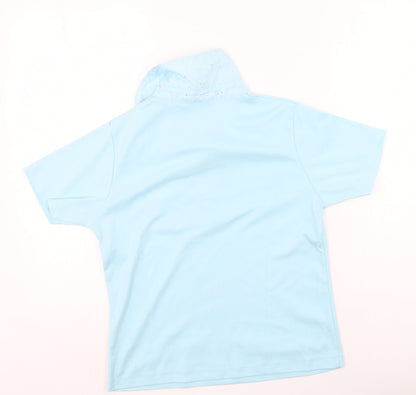 Paramount Womens Blue  Polyester Basic T-Shirt Size M V-Neck