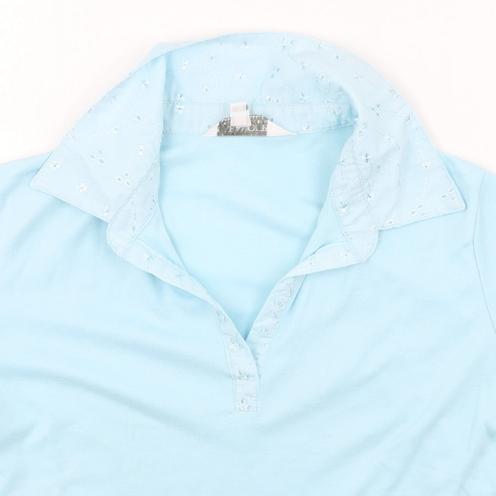 Paramount Womens Blue  Polyester Basic T-Shirt Size M V-Neck
