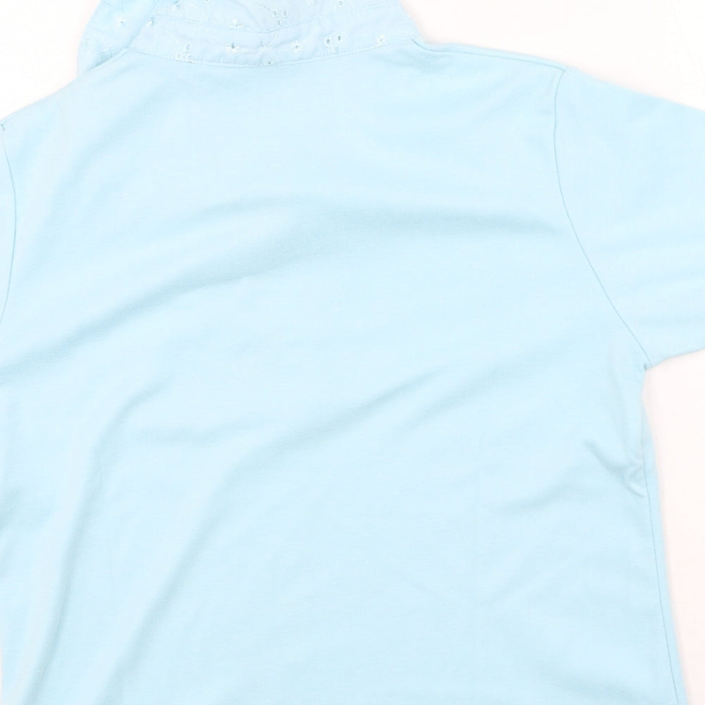 Paramount Womens Blue  Polyester Basic T-Shirt Size M V-Neck