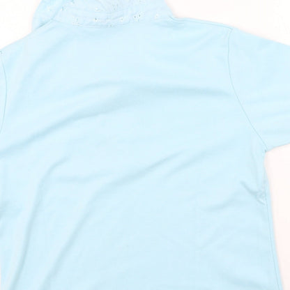Paramount Womens Blue  Polyester Basic T-Shirt Size M V-Neck