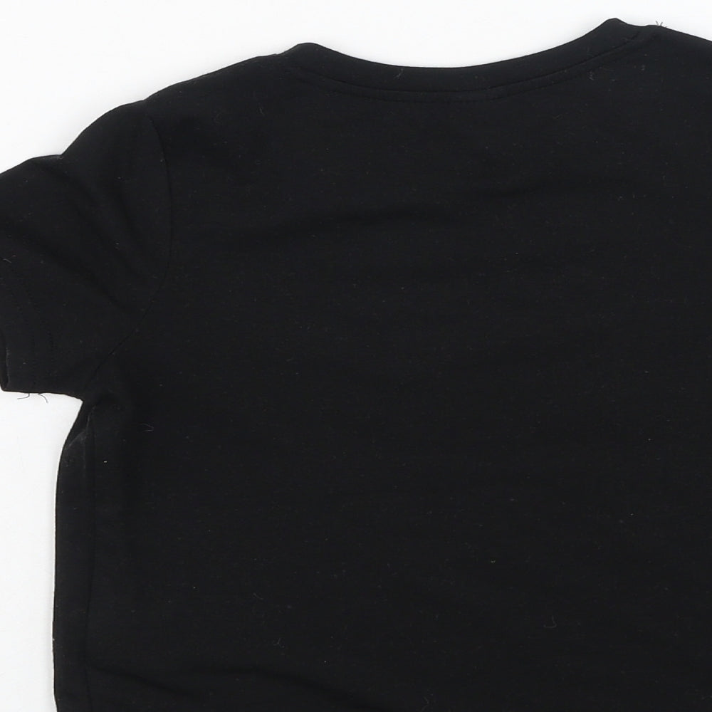 SheIn Boys Black  Cotton Jersey T-Shirt Size 5 Years Round Neck
