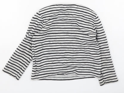 F&F Boys Multicoloured Striped Cotton Basic T-Shirt Size 2-3 Years Round Neck