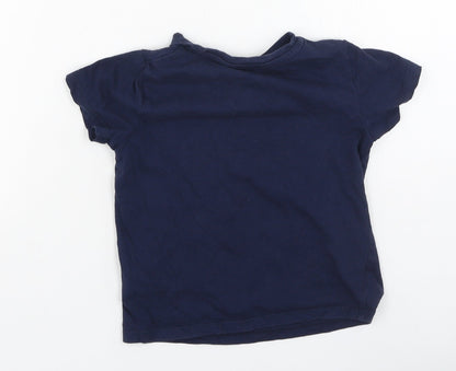 Pep & Co Boys Blue  Cotton Basic Casual Size 3-4 Years Round Neck  - lets play ball
