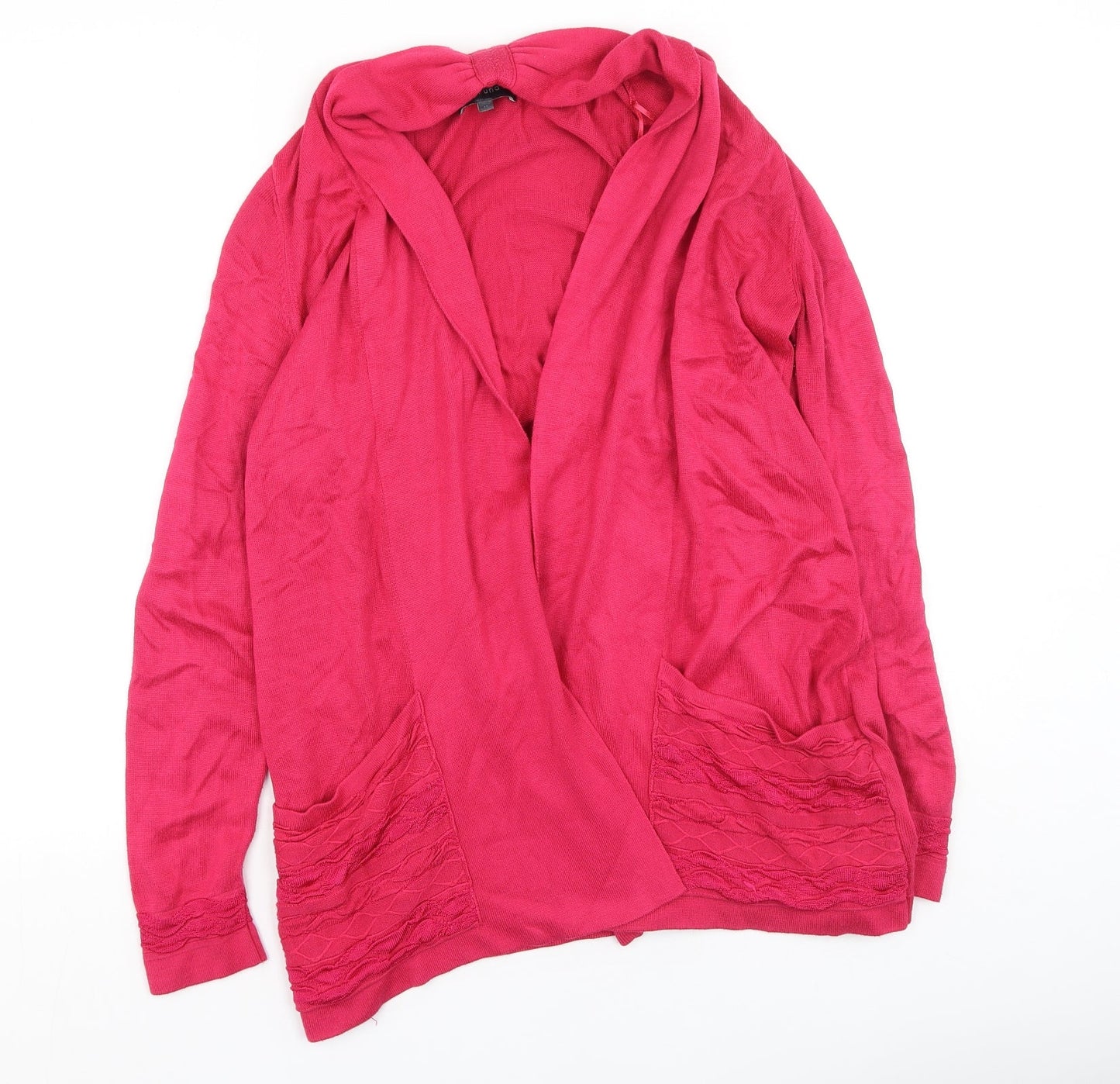Marks and Spencer Womens Pink V-Neck  Viscose Cardigan Jumper Size 12
