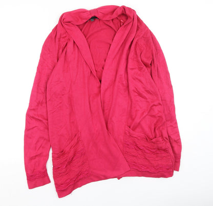 Marks and Spencer Womens Pink V-Neck  Viscose Cardigan Jumper Size 12