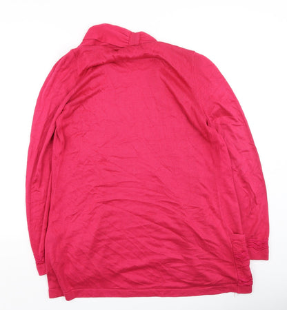 Marks and Spencer Womens Pink V-Neck  Viscose Cardigan Jumper Size 12