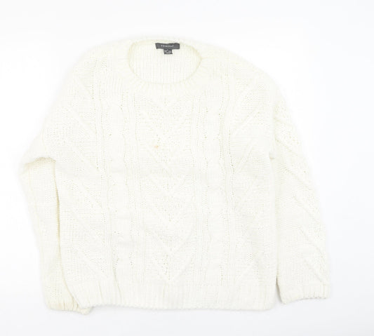 Primark  Womens Beige Round Neck  Polyester Pullover Jumper Size S
