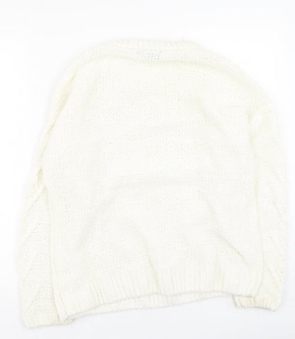 Primark  Womens Beige Round Neck  Polyester Pullover Jumper Size S