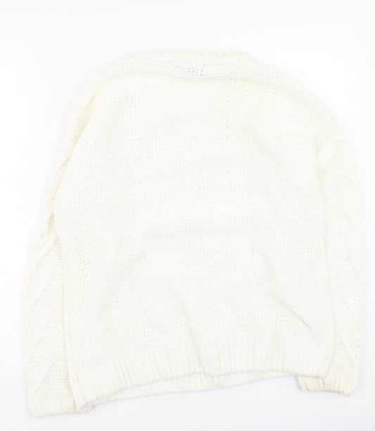 Primark  Womens Beige Round Neck  Polyester Pullover Jumper Size S