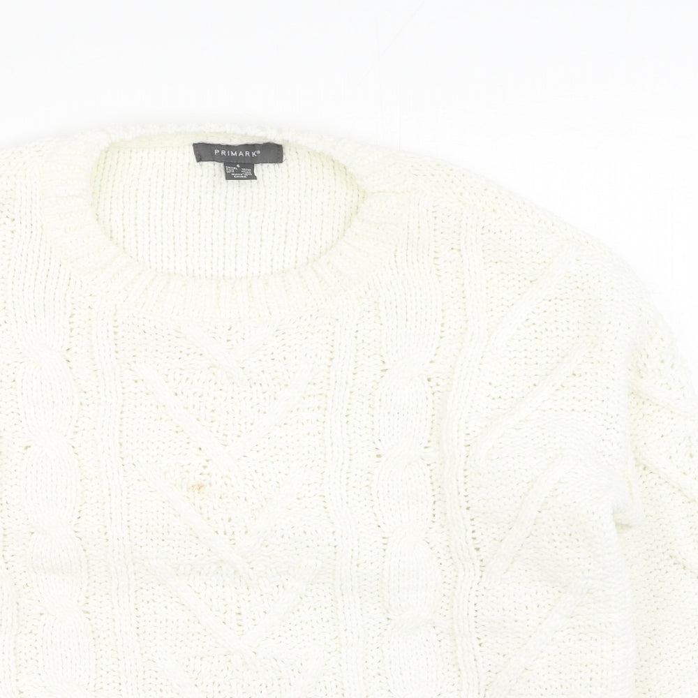 Primark  Womens Beige Round Neck  Polyester Pullover Jumper Size S