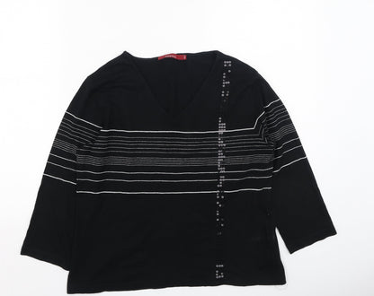 Womens UK Size 42 Bianca Black Basic T-Shirt