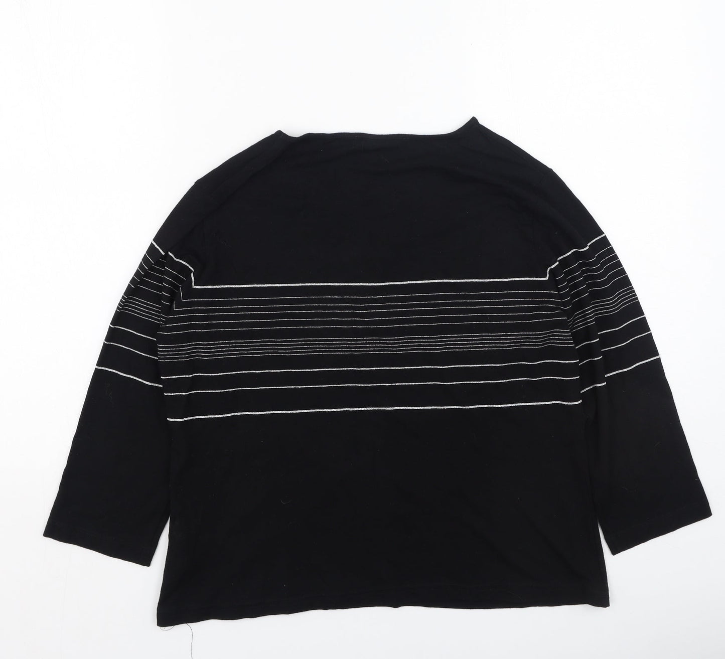 Womens UK Size 42 Bianca Black Basic T-Shirt
