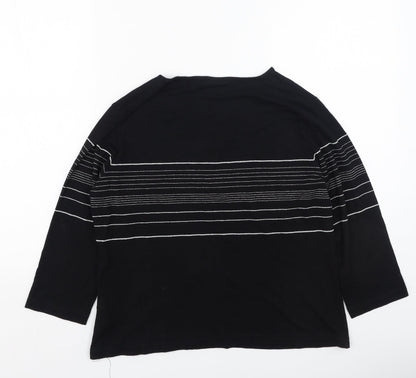 Womens UK Size 42 Bianca Black Basic T-Shirt