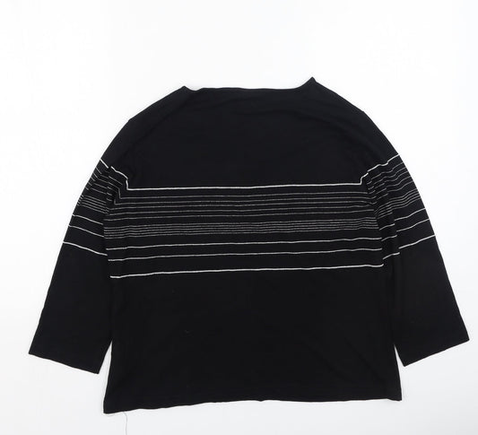 Womens UK Size 42 Bianca Black Basic T-Shirt
