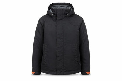 Front view of McKINLEY boys’ black jacket, size 8, years zip