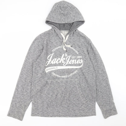 Mens UK Size M JACK & JONES Grey Pullover Hoodie