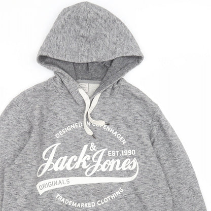 Mens UK Size M JACK & JONES Grey Pullover Hoodie