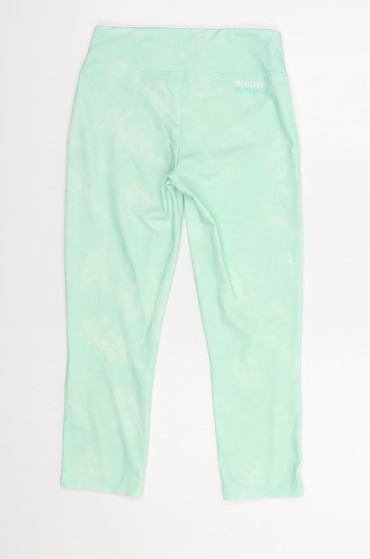 Hollister Womens Green  Polyester Cropped Leggings Size XS L21 in Regular  - Tie Dye