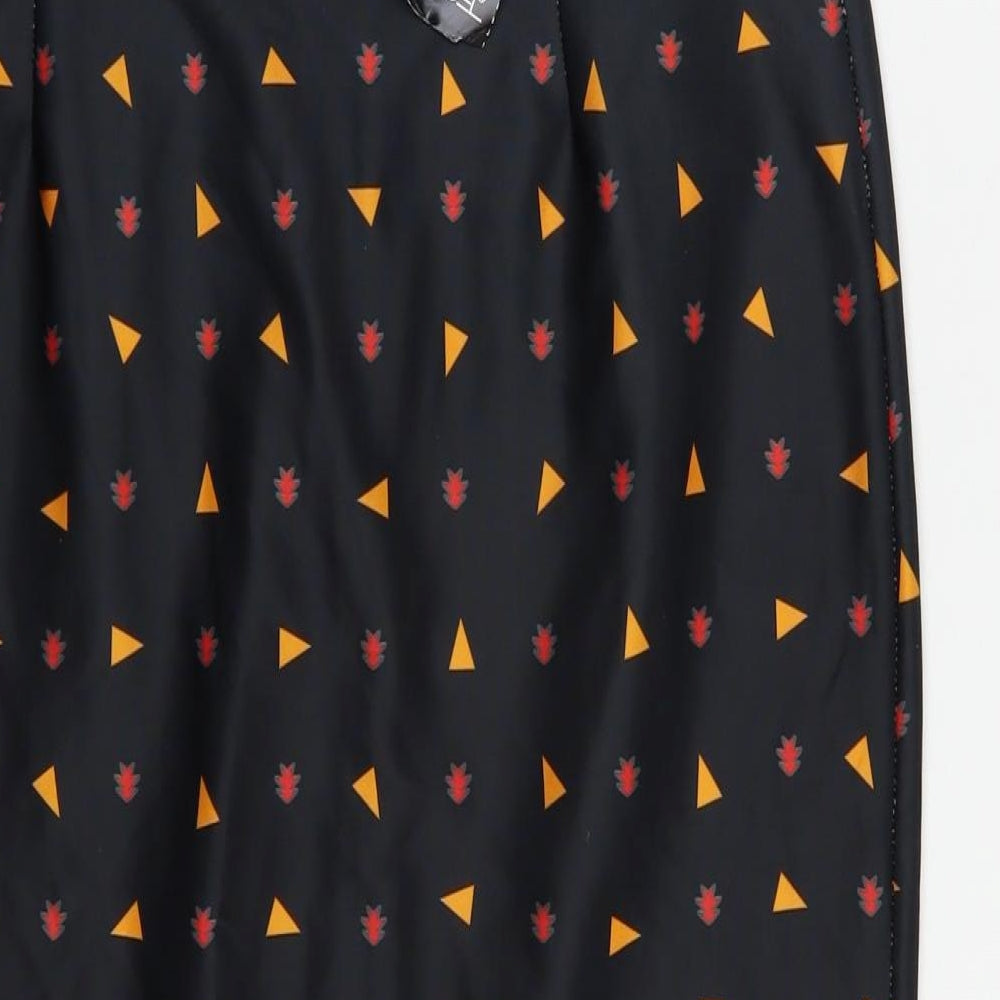 Gdg Actuel Womens Black Geometric Polyester Straight & Pencil Skirt Size 10