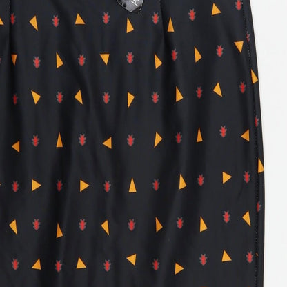 Gdg Actuel Womens Black Geometric Polyester Straight & Pencil Skirt Size 10