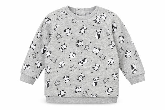 Matalan Baby Grey Geometric Cotton Pullover Jumper Size 9-12 Months  Button - Panda Print