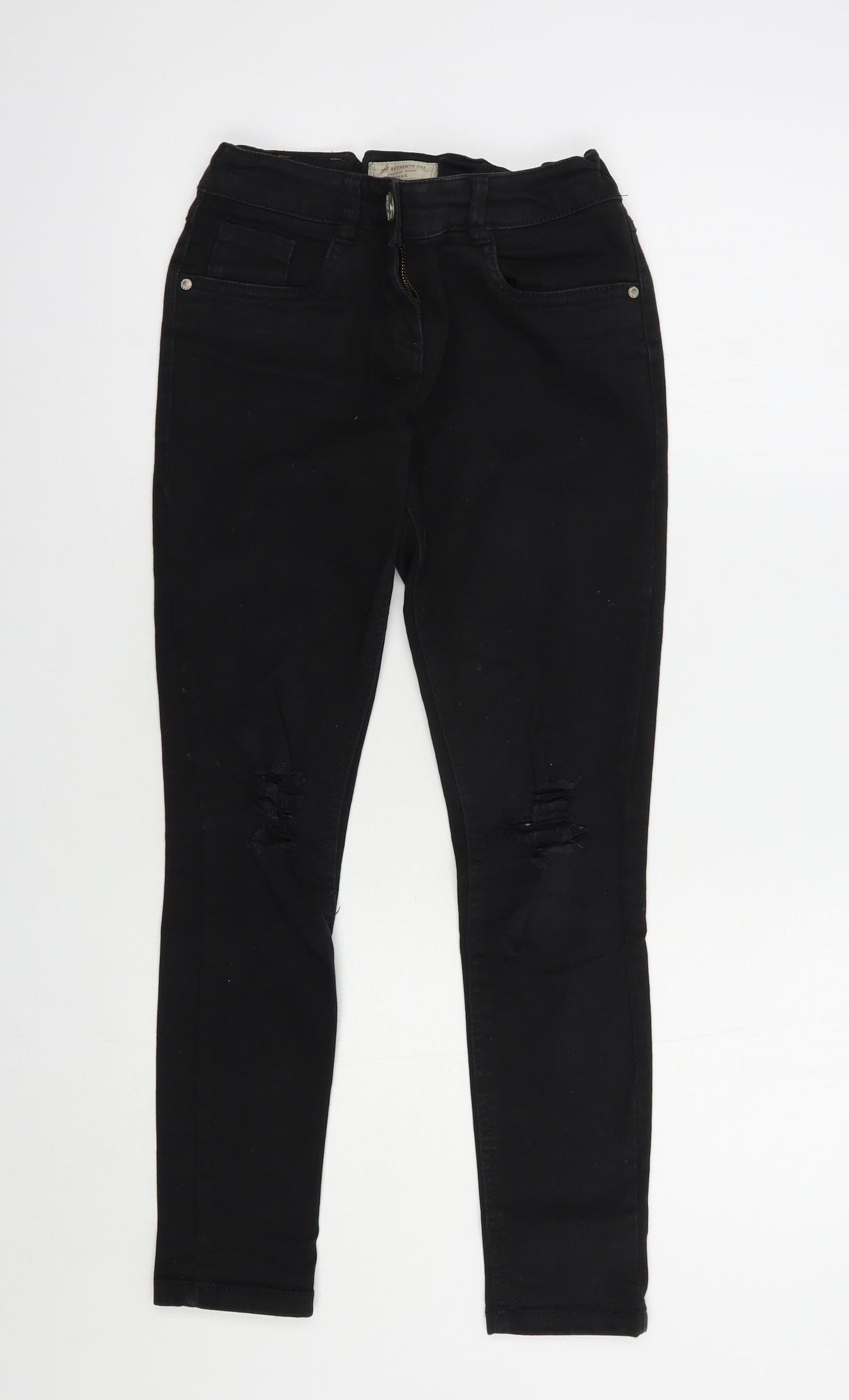 NEXT Girls Black  Cotton Skinny Jeans Size 12 Years  Regular Button