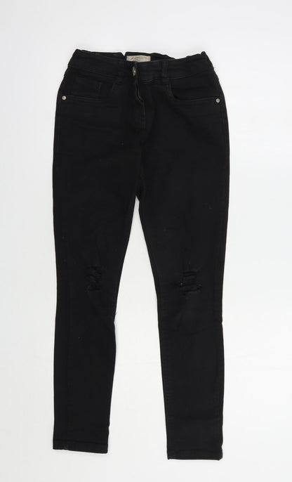 NEXT Girls Black  Cotton Skinny Jeans Size 12 Years  Regular Button