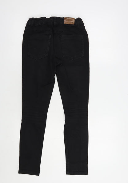 NEXT Girls Black  Cotton Skinny Jeans Size 12 Years  Regular Button