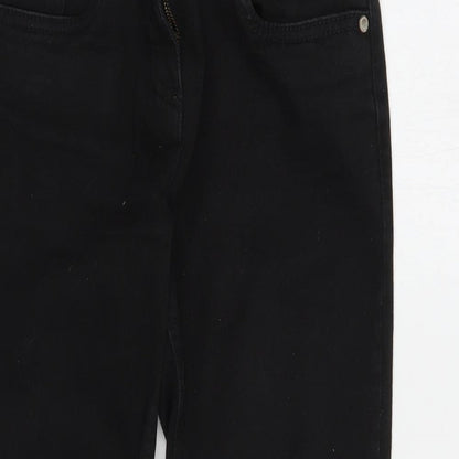 NEXT Girls Black  Cotton Skinny Jeans Size 12 Years  Regular Button
