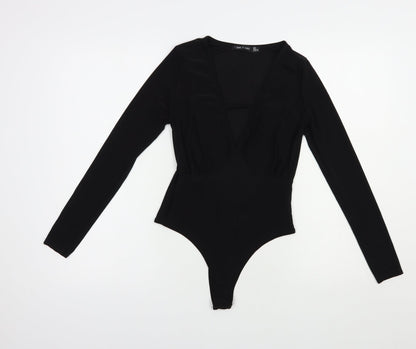 I Saw It Firest Womens Black  Polyester Bodysuit One-Piece Size 8  Snap
