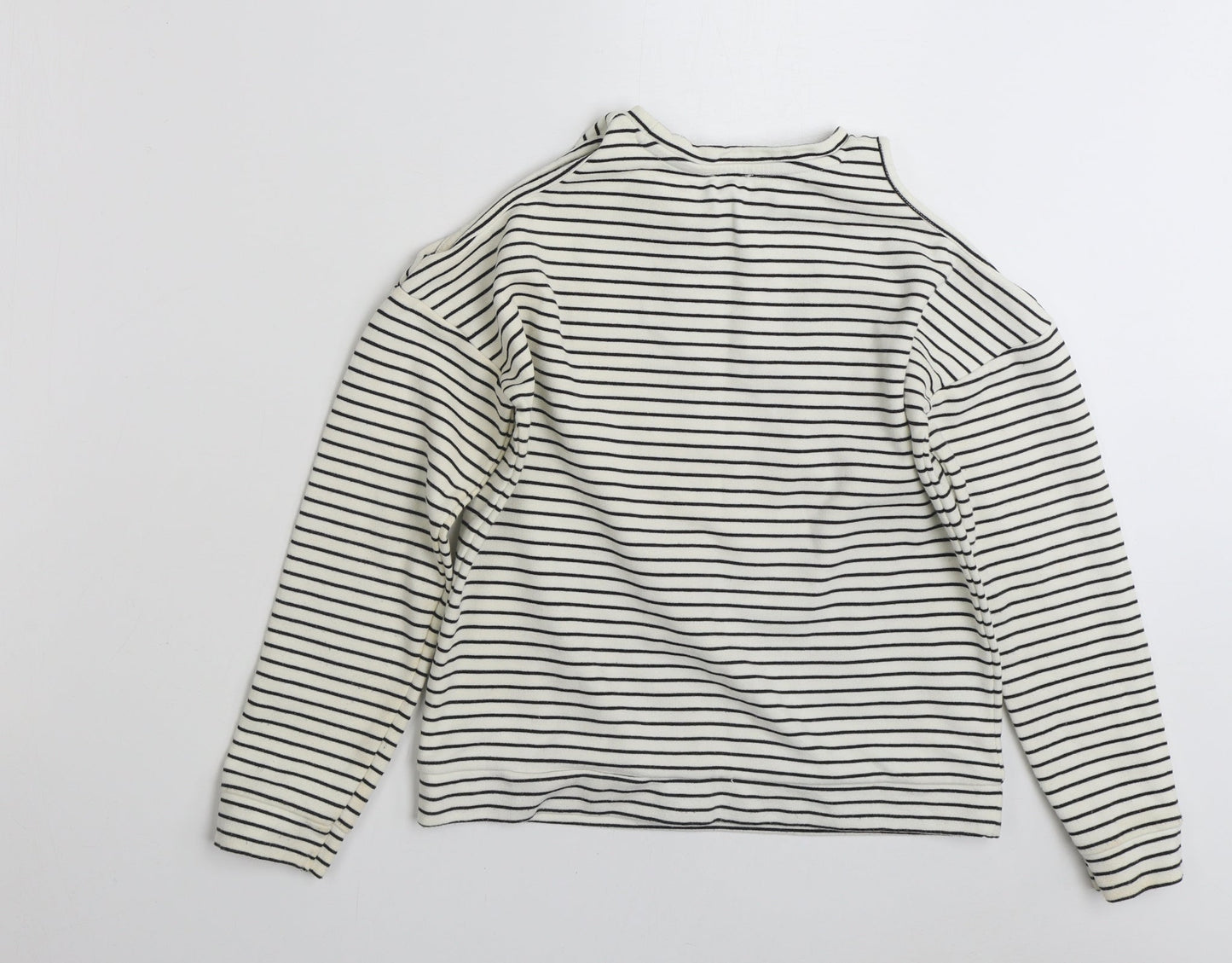 River Island Girls White Striped Cotton Pullover Sweatshirt Size 11-12 Years  Pullover - Only Love