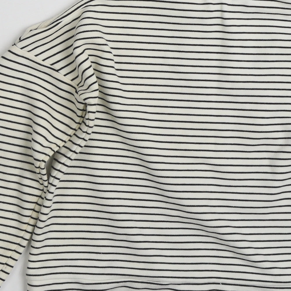 River Island Girls White Striped Cotton Pullover Sweatshirt Size 11-12 Years  Pullover - Only Love