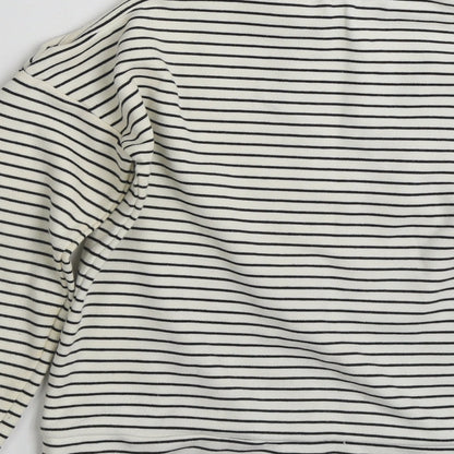 River Island Girls White Striped Cotton Pullover Sweatshirt Size 11-12 Years  Pullover - Only Love
