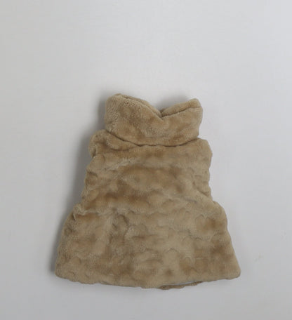 Fruit de ma passion  Girls Beige Animal Print  Gilet Jacket Size 18 Months   Button