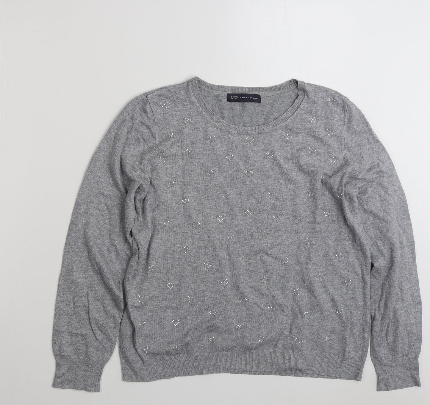 Womens UK Size M Marks and Spencer Grey Pullover Jumper