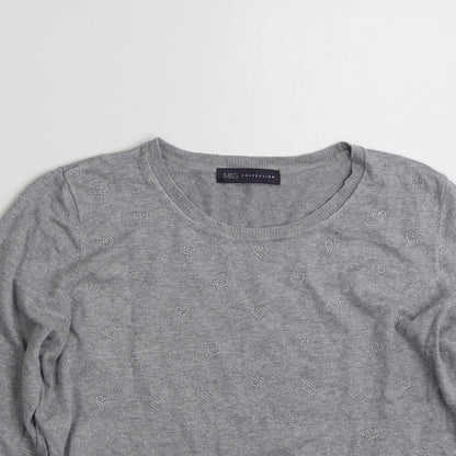 Womens UK Size M Marks and Spencer Grey Pullover Jumper