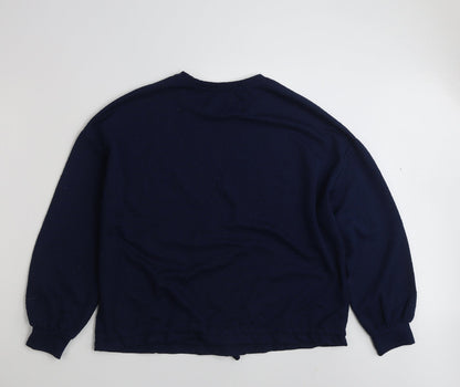 Papaya Womens Blue  Polyester Pullover Sweatshirt Size M  Pullover - Tie