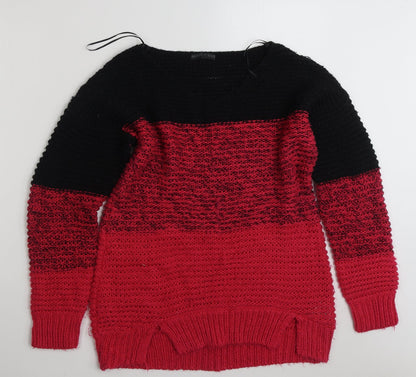 Heart & Soul Womens Pink V-Neck  Acrylic Pullover Jumper Size 14