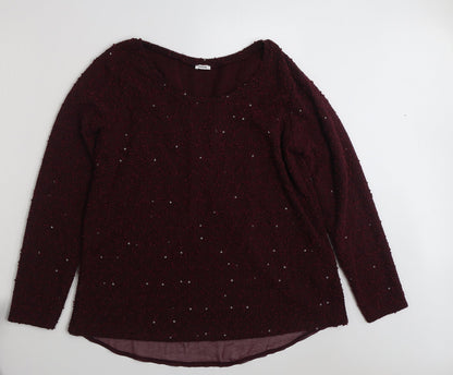 Additional front view of Pimkie women’s purple polyester pullover sweatshirt, size L, pullover